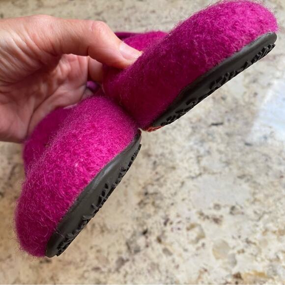 Living Kitzbühel $149 Women German Wool Ballerina Slipper Hot Pink w Gold EUC 7 - Picture 9 of 14